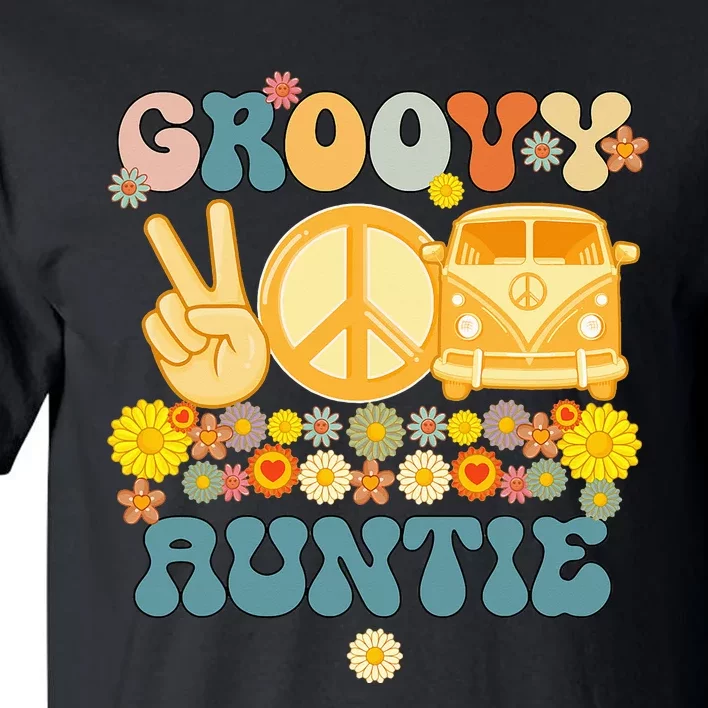 Groovy Auntie Retro Matching Family Baby Shower Mother's Day Tall T-Shirt