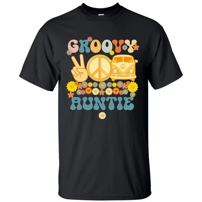 Groovy Auntie Retro Matching Family Baby Shower Mother's Day Tall T-Shirt