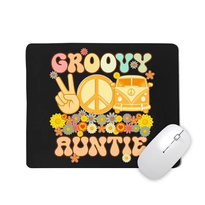 Groovy Auntie Retro Matching Family Baby Shower Mother's Day Mousepad