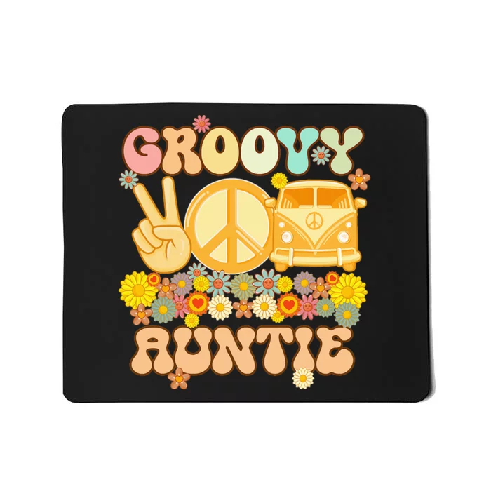 Groovy Auntie Retro Matching Family Baby Shower Mother's Day Mousepad