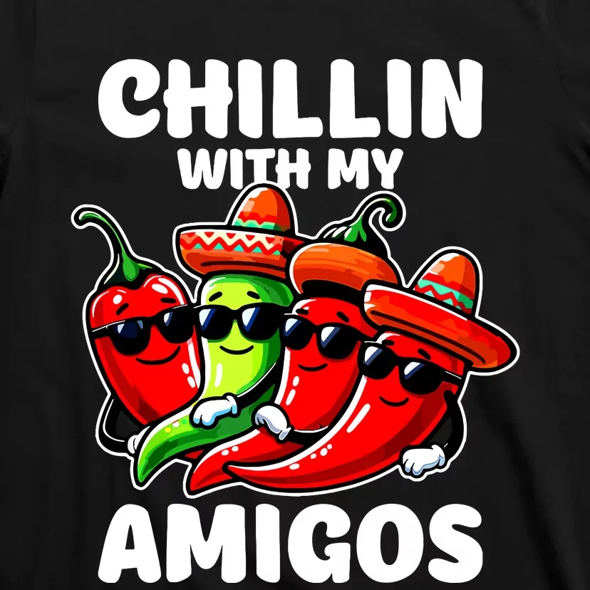 Green And Red Chilli Hot Pepper Cinco De Mayo Funny Chilli T-Shirt