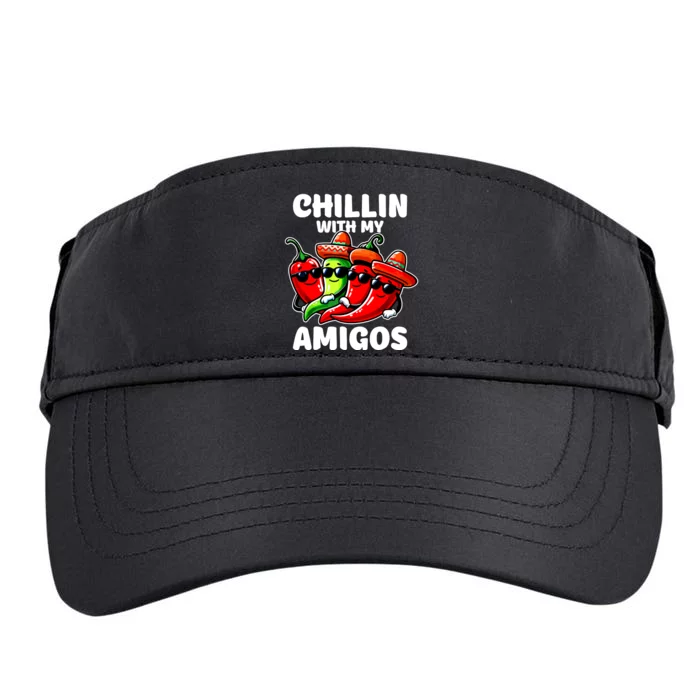 Green And Red Chilli Hot Pepper Cinco De Mayo Funny Chilli Adult Drive Performance Visor