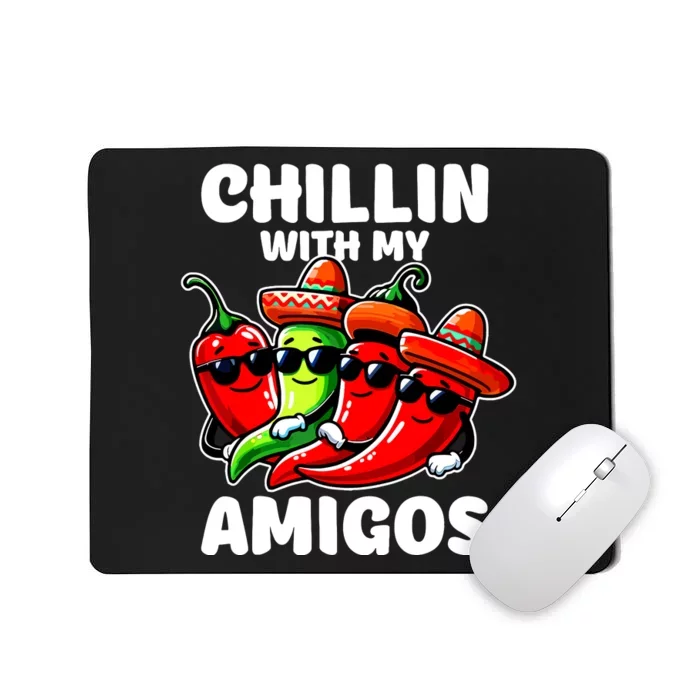 Green And Red Chilli Hot Pepper Cinco De Mayo Funny Chilli Mousepad