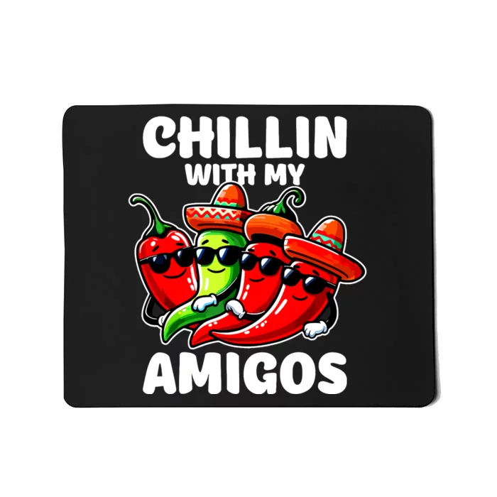 Green And Red Chilli Hot Pepper Cinco De Mayo Funny Chilli Mousepad