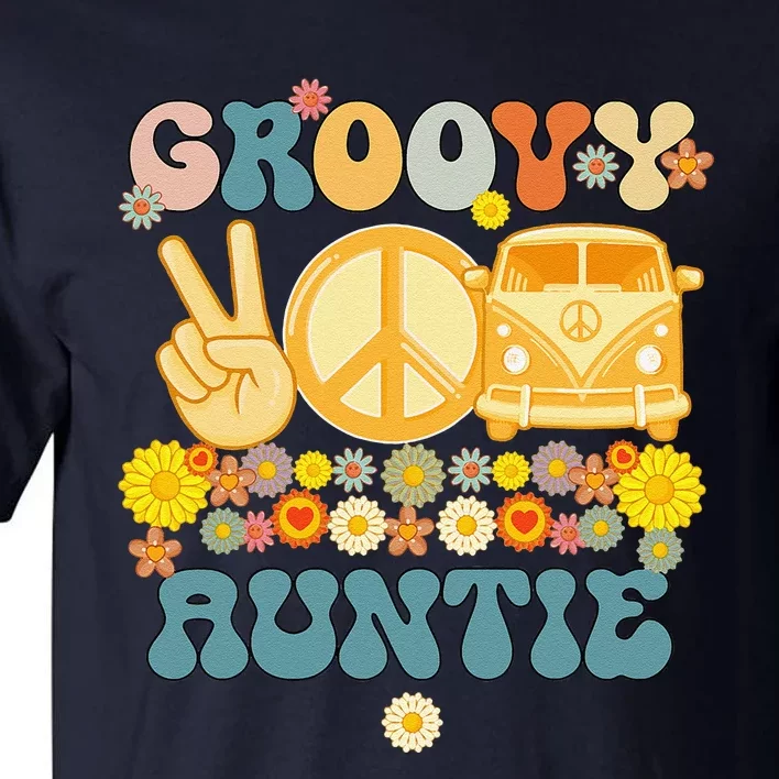 Groovy Auntie Retro Matching Family Baby Shower Mother's Day Tall T-Shirt