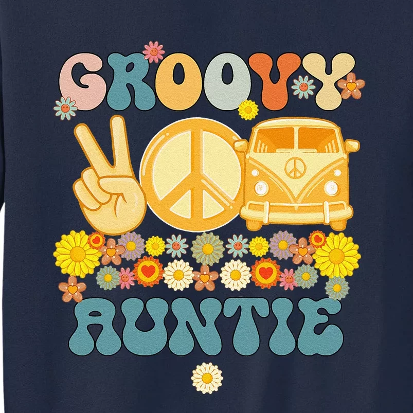 Groovy Auntie Retro Matching Family Baby Shower Mother's Day Tall Sweatshirt