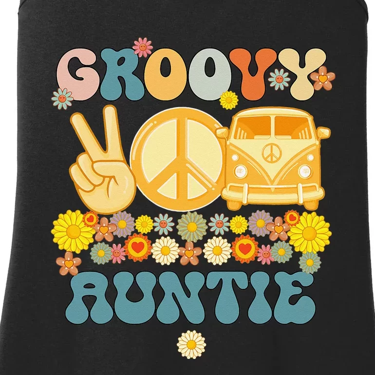 Groovy Auntie Retro Matching Family Baby Shower Mother's Day Ladies Essential Tank