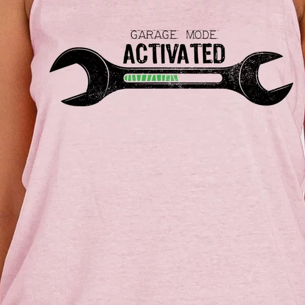 Garage Mode Activated Funny Mechanic Women's Knotted Racerback Tank