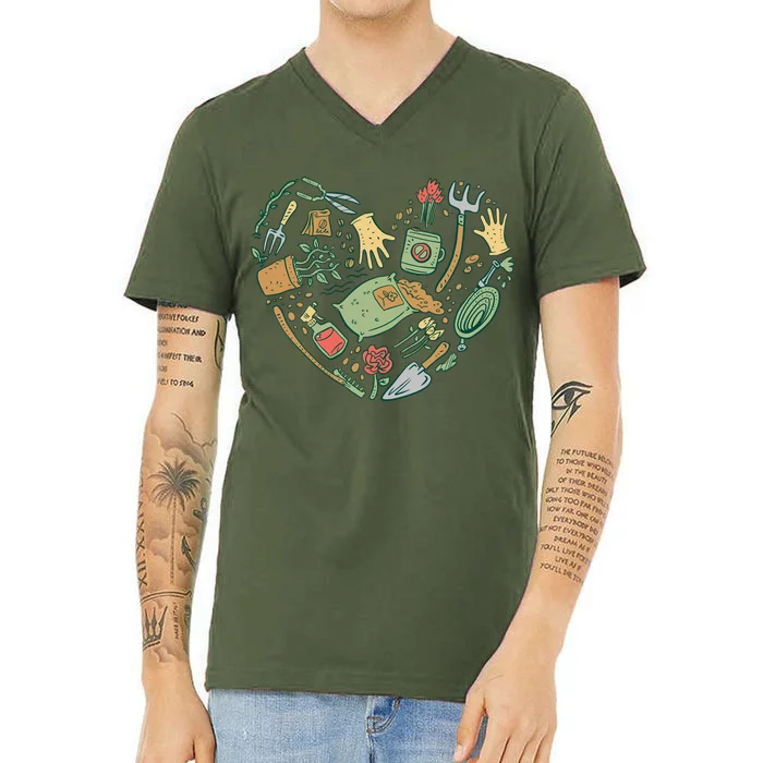 Garden Tools Heart V-Neck T-Shirt