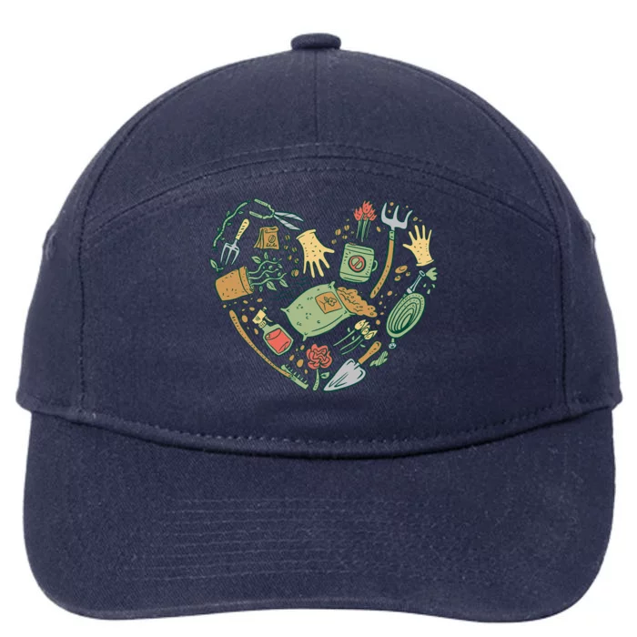 Garden Tools Heart 7-Panel Snapback Hat