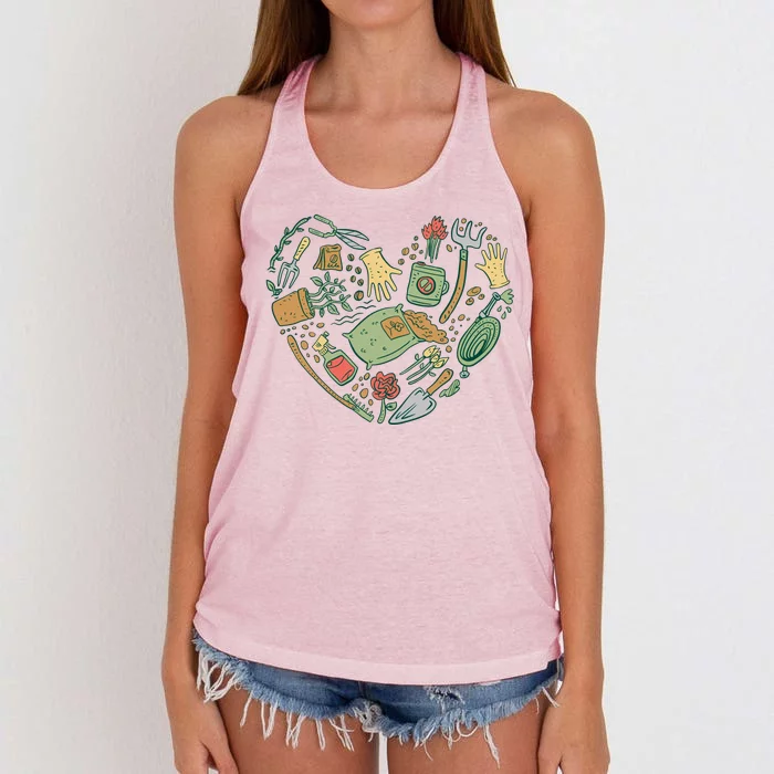 Garden Tools Heart Women's Knotted Racerback Tank