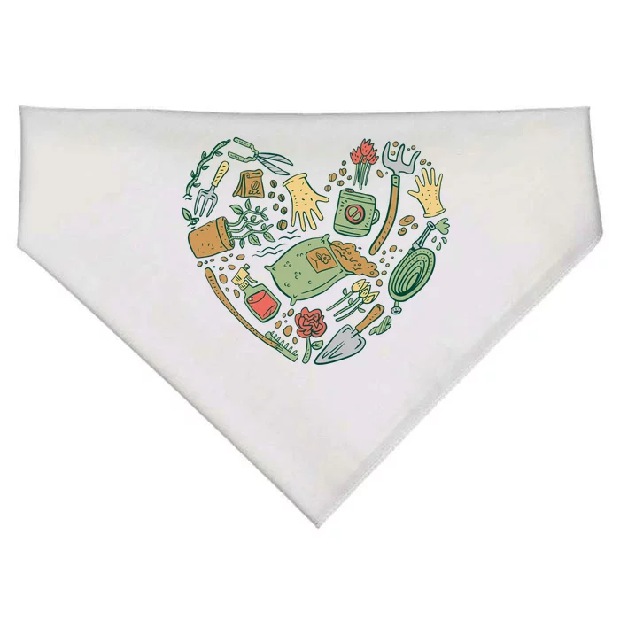 Garden Tools Heart USA-Made Doggie Bandana