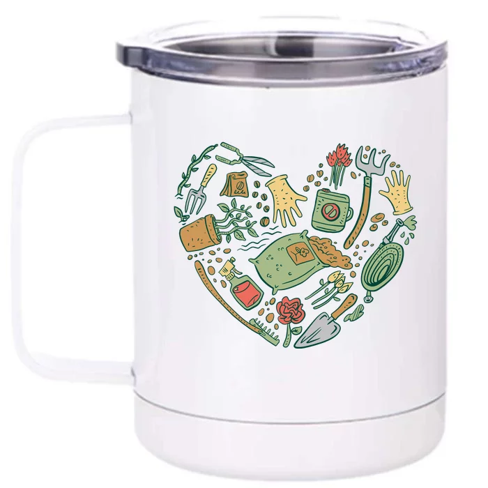 Garden Tools Heart Front & Back 12oz Stainless Steel Tumbler Cup