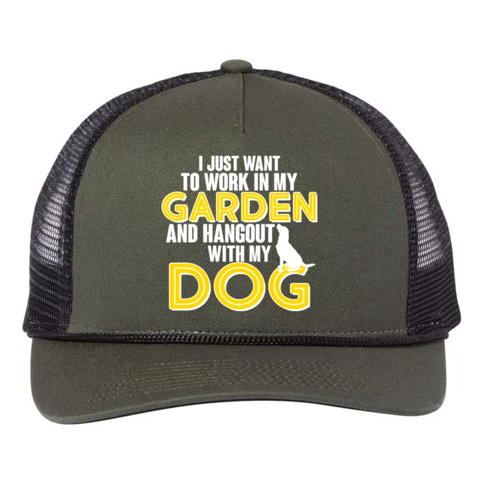 Gardening And Hangout With My Dogs Retro Rope Trucker Hat Cap