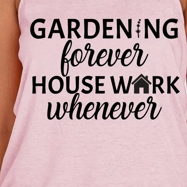 Gardening Forever House Work Whenever Women's Knotted Racerback Tank