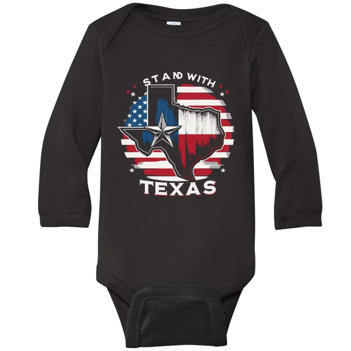 Greg Abbott Stand With Texas Baby Long Sleeve Bodysuit