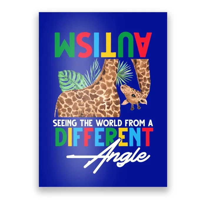 Giraffe Autism Seeing World Different Angle Awareness Cool Gift Poster