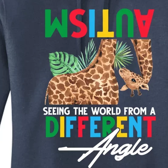 Giraffe Autism Seeing World Different Angle Awareness Cool Gift Women's Pullover Hoodie