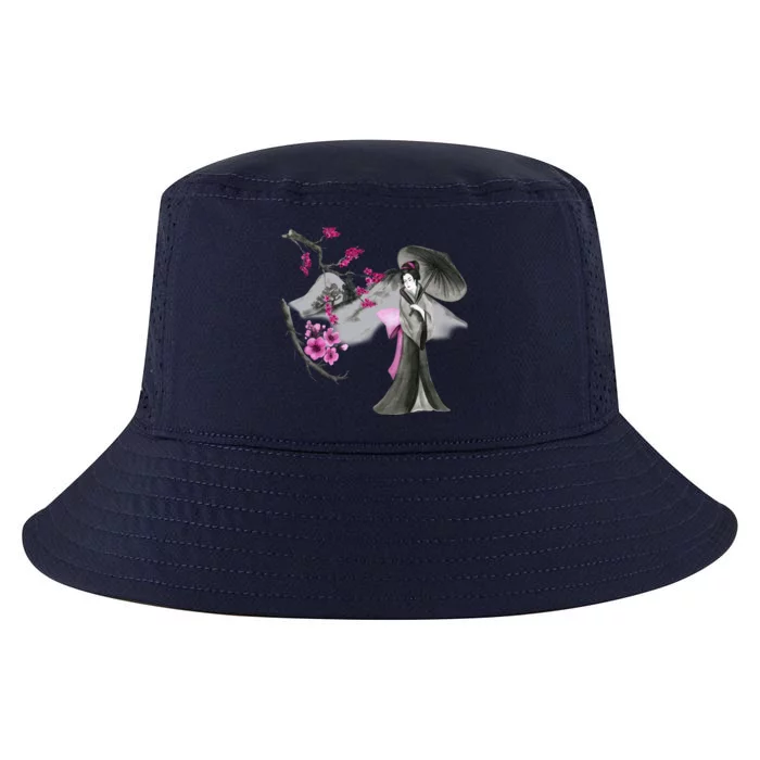 Geisha And Sakura Cool Comfort Performance Bucket Hat