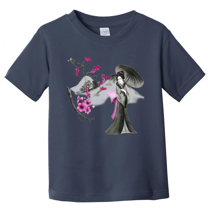 Geisha And Sakura Toddler T-Shirt