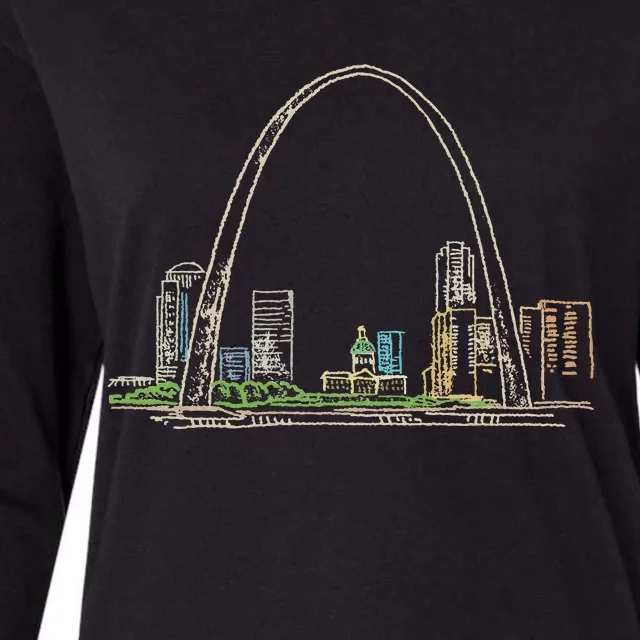 Gateway Arch St Louis Womens Cotton Relaxed Long Sleeve T-Shirt