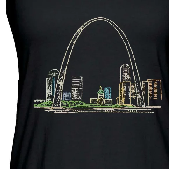 Gateway Arch St Louis Ladies Essential Flowy Tank