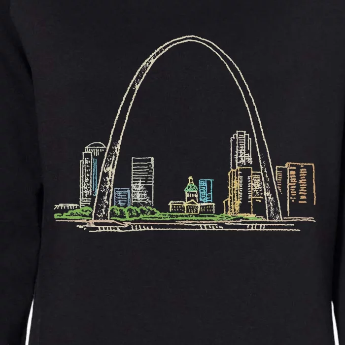 Gateway Arch St Louis Womens California Wash Sweatshirt