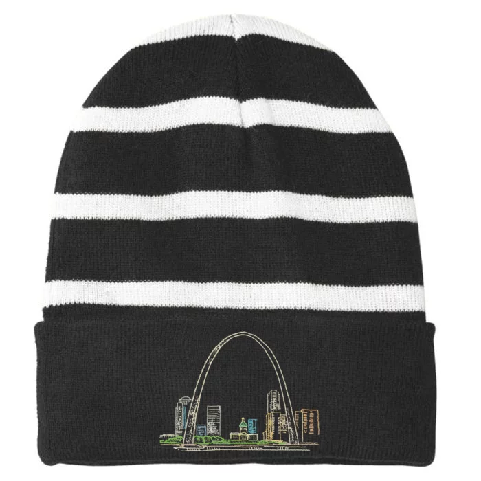 Gateway Arch St Louis Striped Beanie with Solid Band