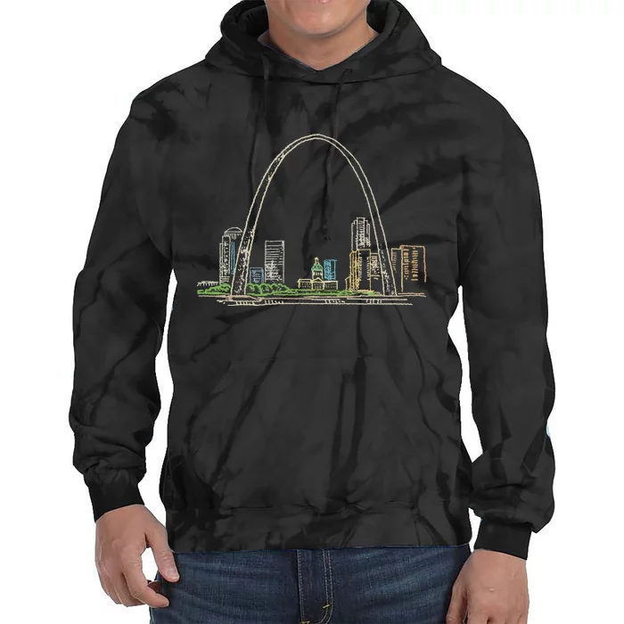 Gateway Arch St Louis Tie Dye Hoodie