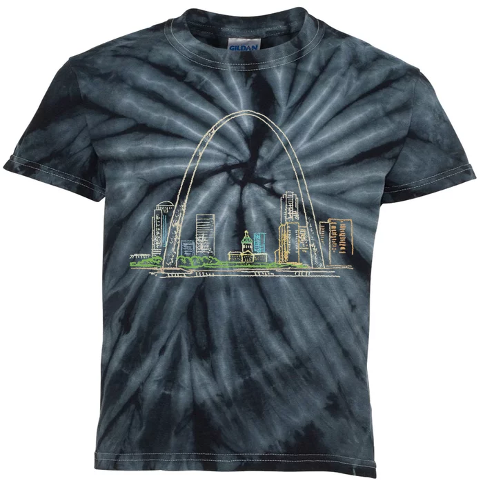 Gateway Arch St Louis Kids Tie-Dye T-Shirt