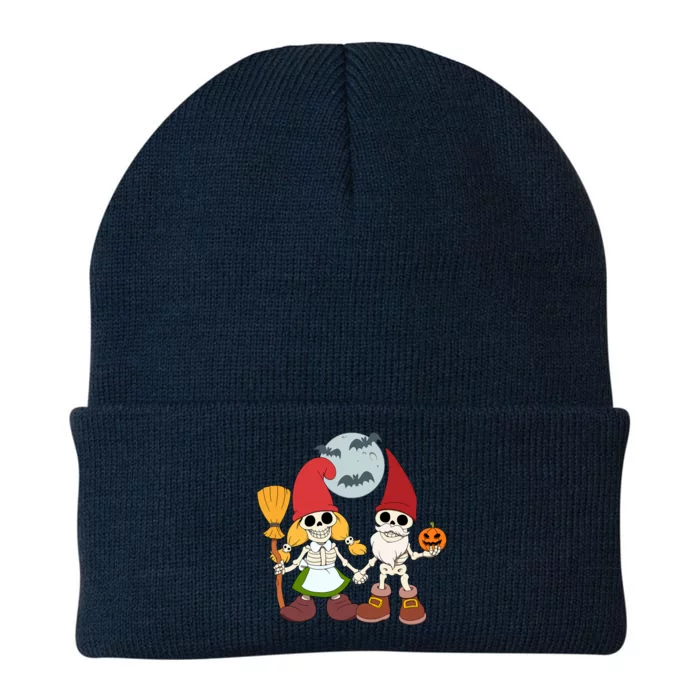 Gnome And Skeleton Halloween Meaningful Gift Knit Cap Winter Beanie