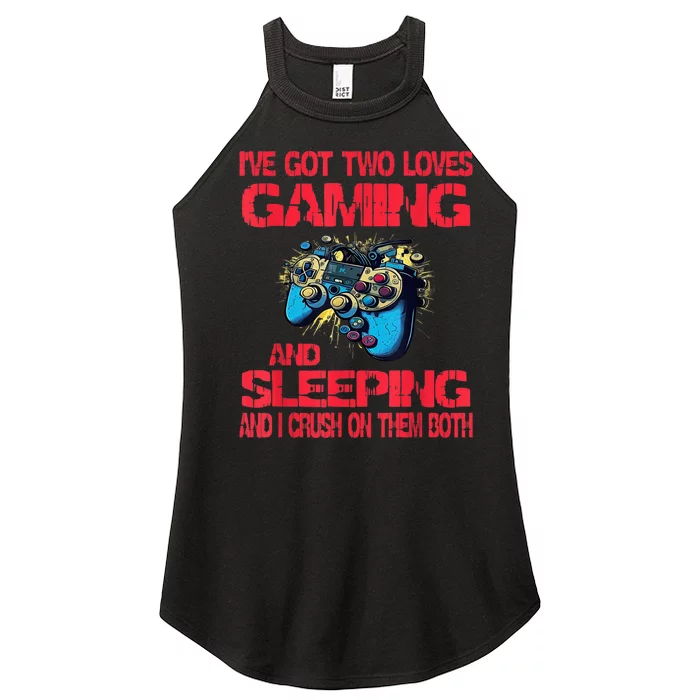 Gaming And Sleeping Gamer Valentines Day Teens Women’s Perfect Tri Rocker Tank