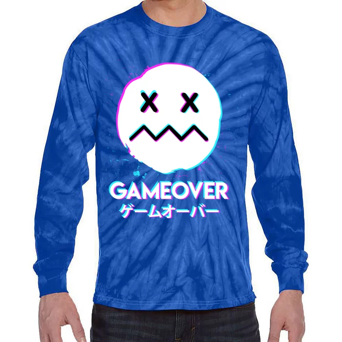 Gameover Acid Smile Techno Music Japan Design Gift Tie-Dye Long Sleeve Shirt