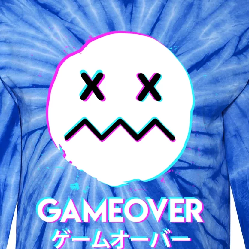 Gameover Acid Smile Techno Music Japan Design Gift Tie-Dye Long Sleeve Shirt