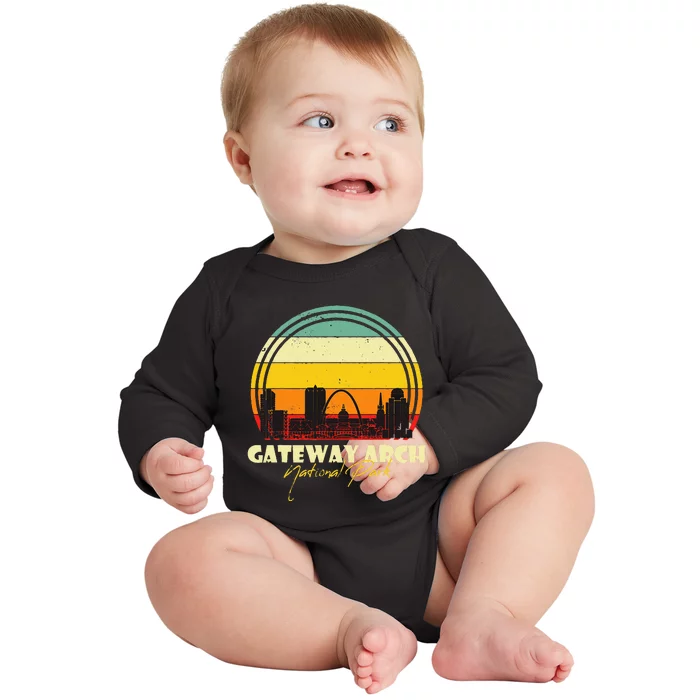 Gateway Arch St Louis National Park Missouri Souvenir Baby Long Sleeve Bodysuit