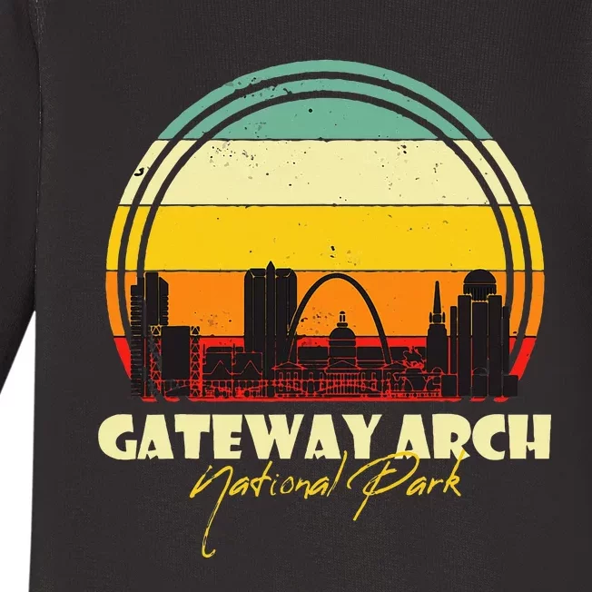 Gateway Arch St Louis National Park Missouri Souvenir Baby Long Sleeve Bodysuit