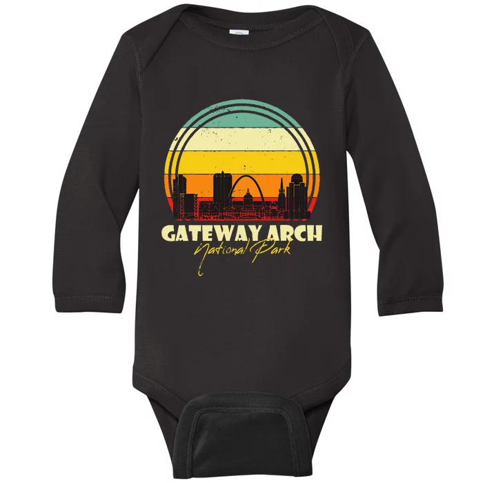 Gateway Arch St Louis National Park Missouri Souvenir Baby Long Sleeve Bodysuit