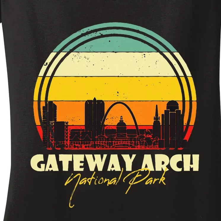 Gateway Arch St Louis National Park Missouri Souvenir Women's V-Neck T-Shirt