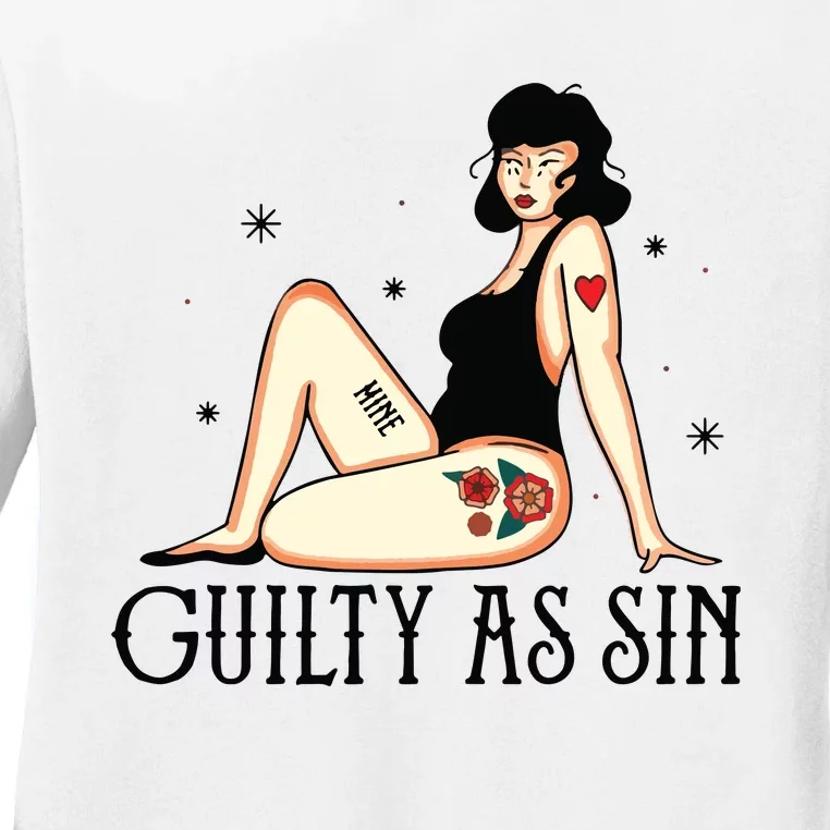 Guilty As Sin Ladies Long Sleeve Shirt