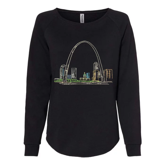 Gateway Arch St Louis Womens California Wash Sweatshirt