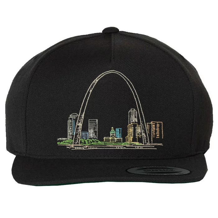 Gateway Arch St Louis Wool Snapback Cap