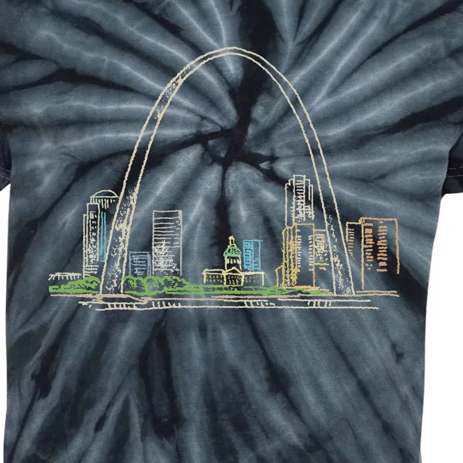 Gateway Arch St Louis Kids Tie-Dye T-Shirt