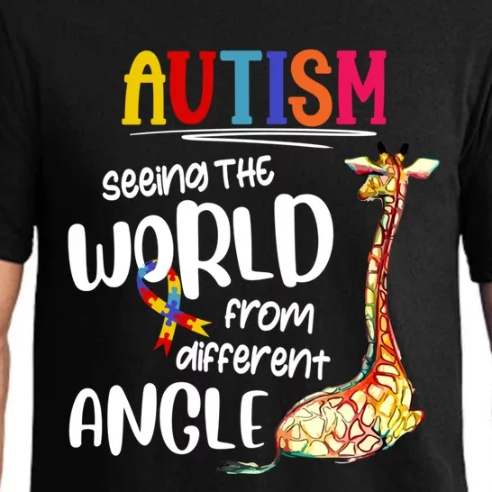 Giraffe Autism Seeing The World From Different Angle Gift Pajama Set