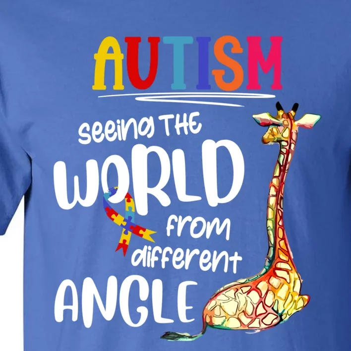 Giraffe Autism Seeing The World From Different Angle Gift Tall T-Shirt