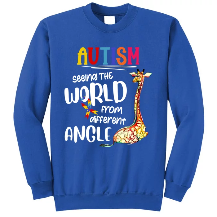 Giraffe Autism Seeing The World From Different Angle Gift Tall Sweatshirt