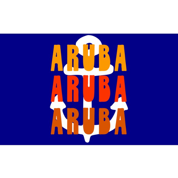 Ggt Aruba Souvenir Anchor One Happy Retro Vibe Vacay Gift Bumper Sticker