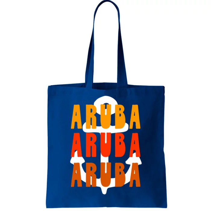 Ggt Aruba Souvenir Anchor One Happy Retro Vibe Vacay Gift Tote Bag