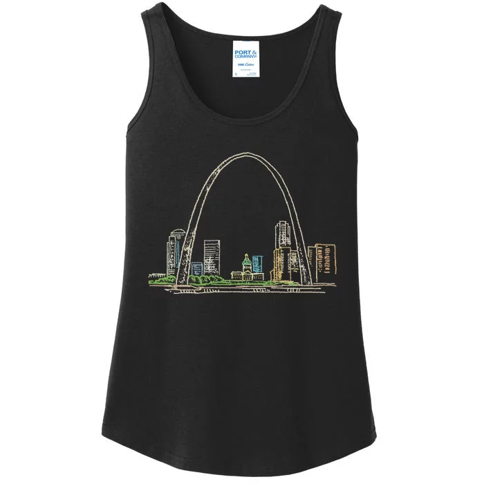 Gateway Arch St Louis Ladies Essential Tank