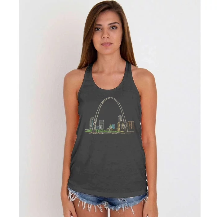 Gateway Arch St Louis Women's Knotted Racerback Tank