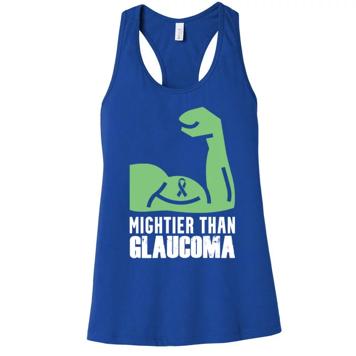 Glaucoma Awareness Survivor Fights Warrior Gift Women's Racerback Tank